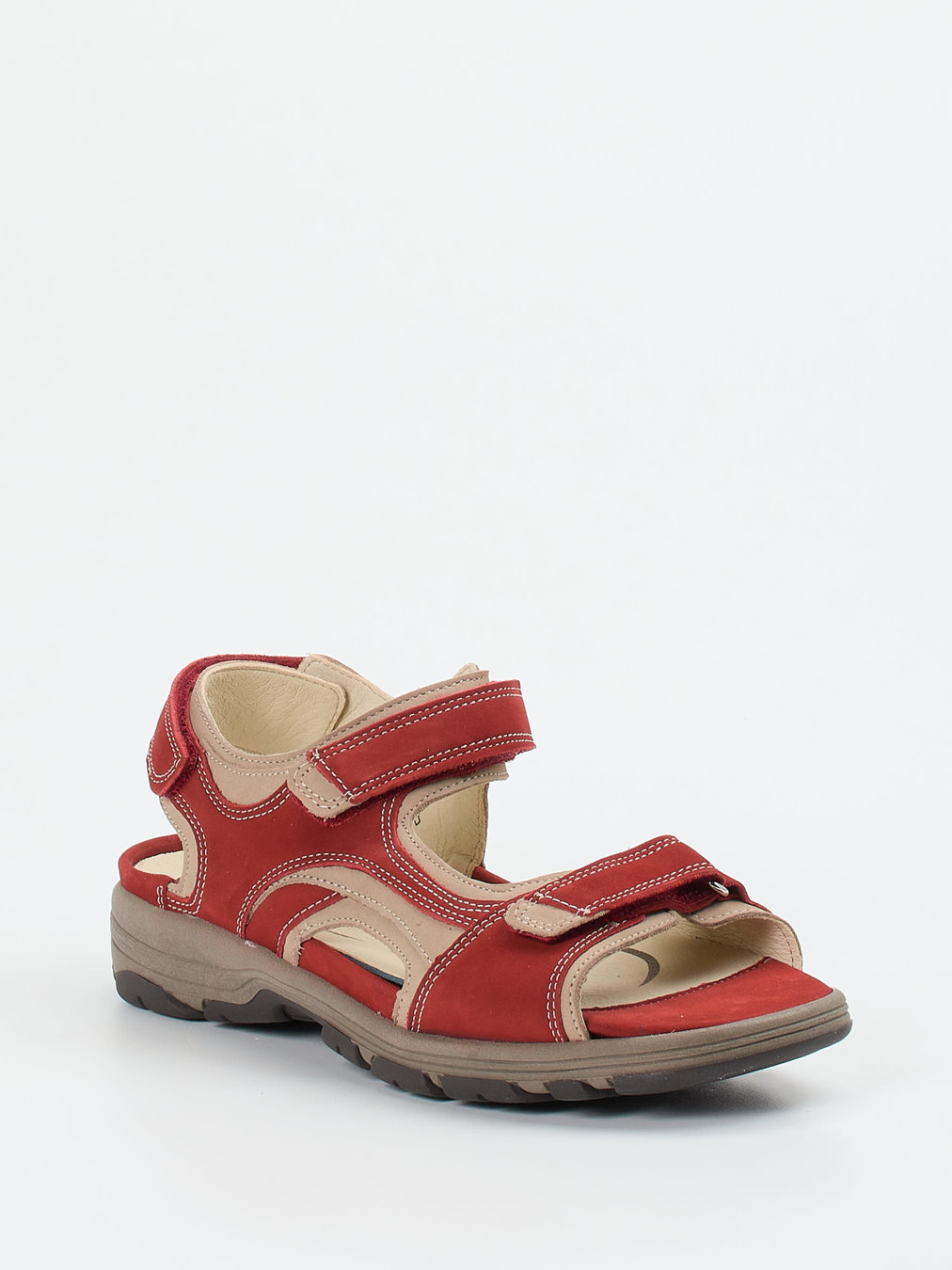 Waldläufer – Trekking-Sandalette aus Nubukleder rot