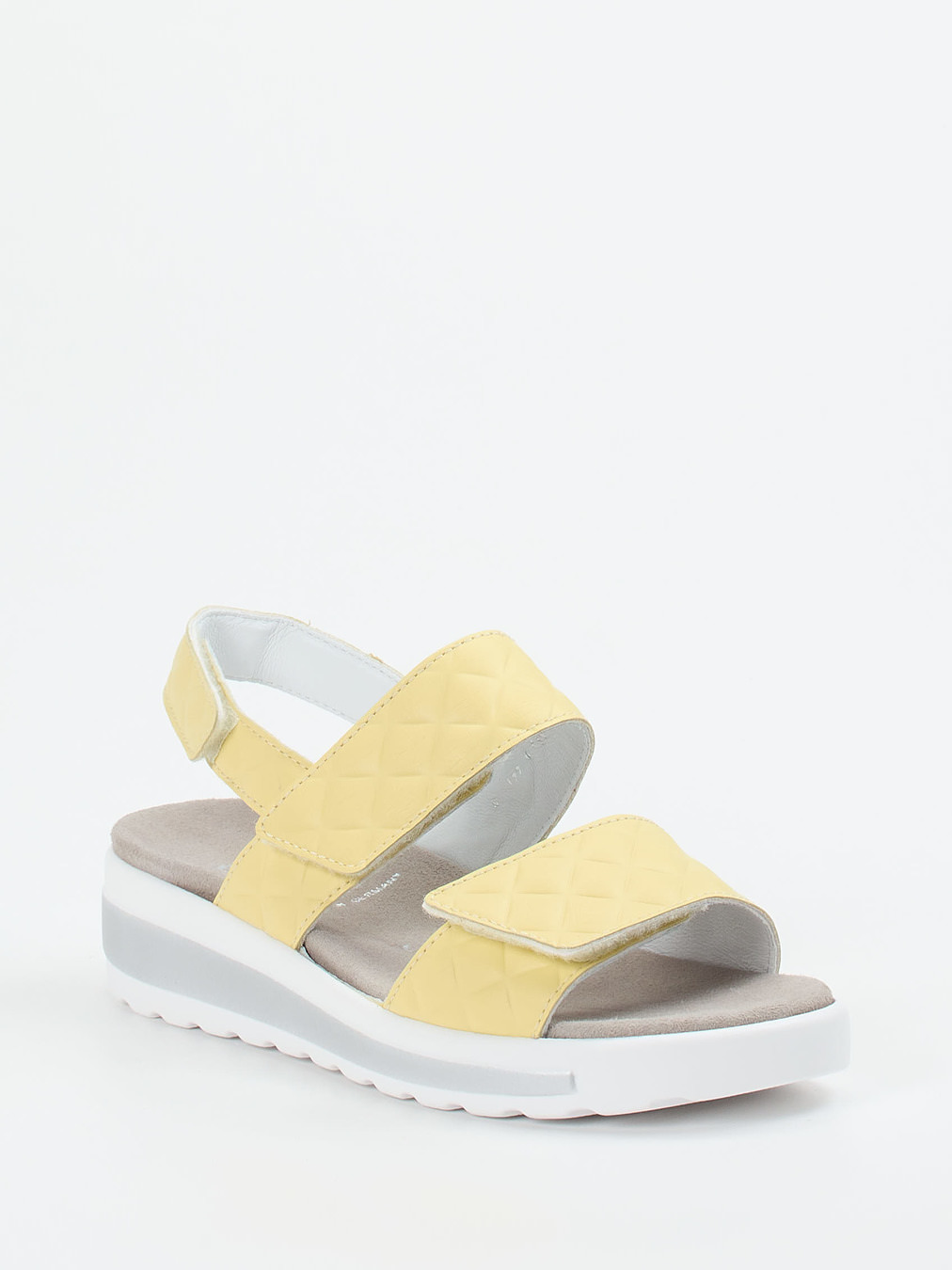 Semler – Komfortsandalen aus geprägtem Leder gelb