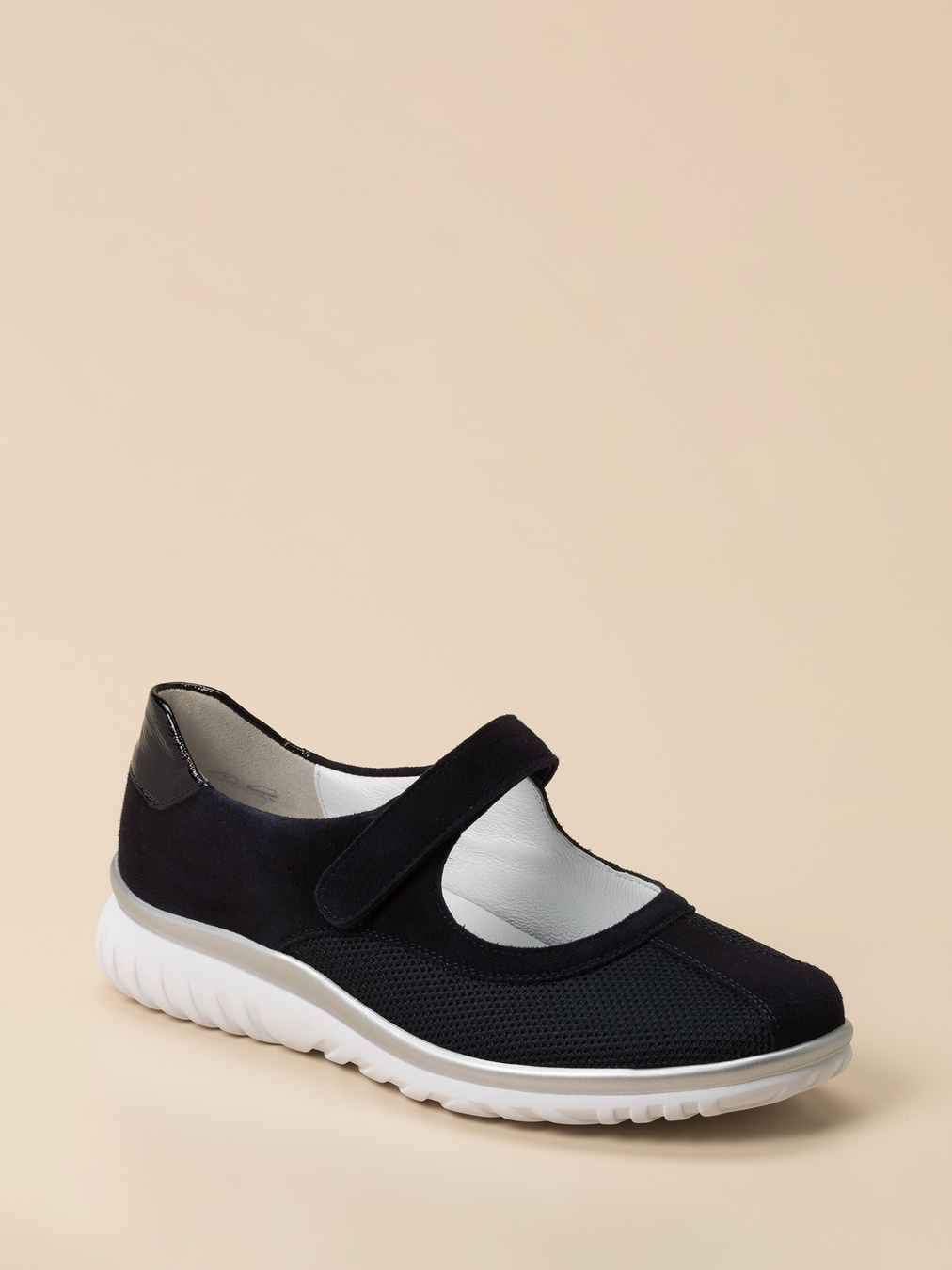 Semler – Mary Jane aus Veloursleder in Blau