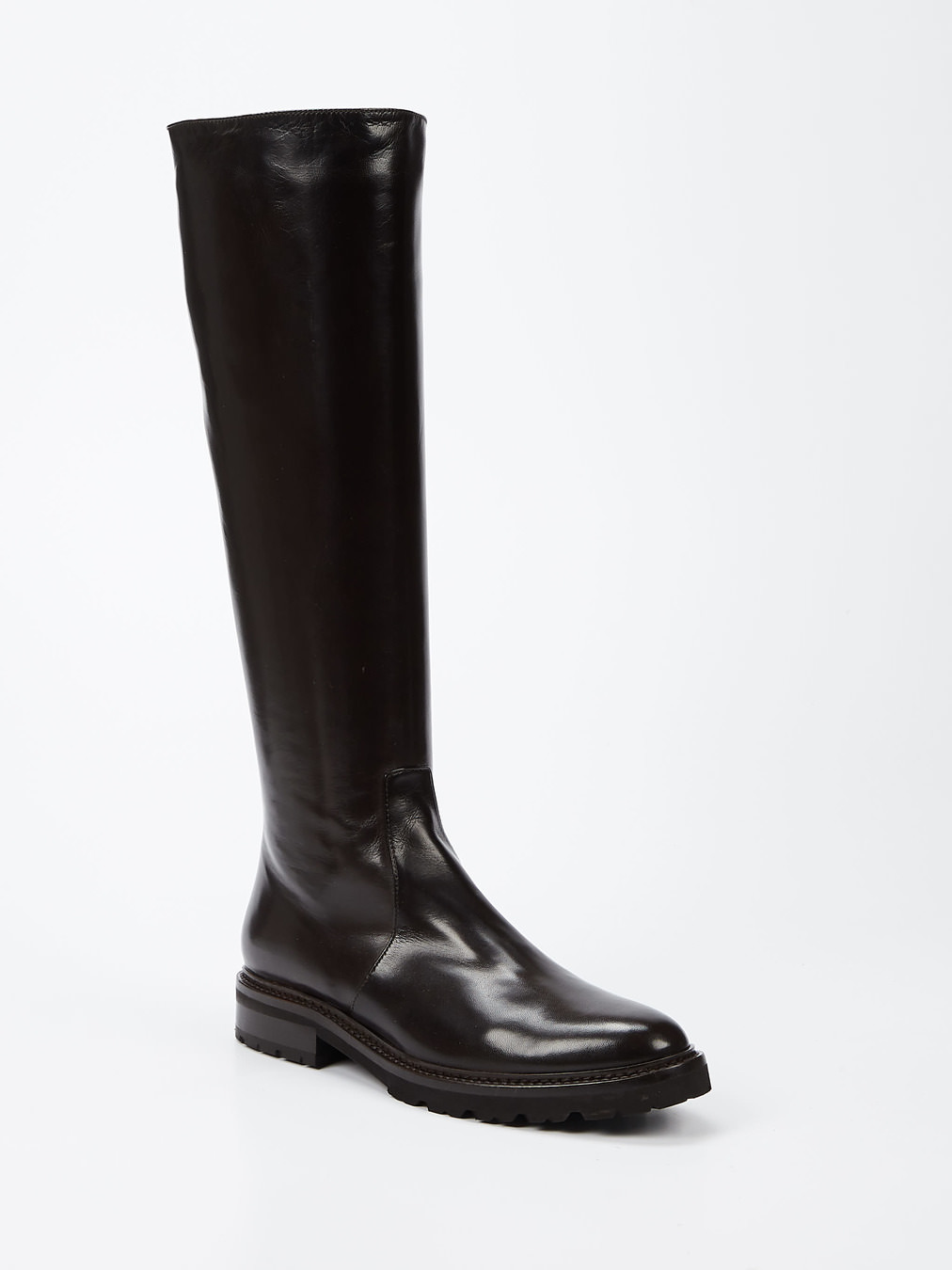 Konstantin Starke – Kniestiefel aus Lammleder Braun
