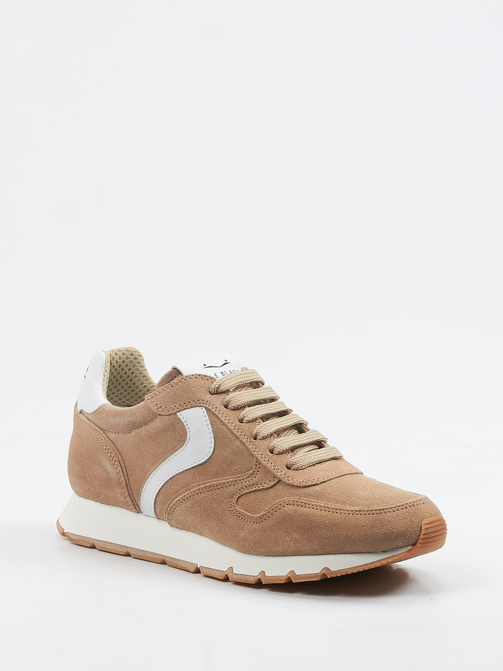 Voile Blanche – Retro-Sneaker aus Veloursleder beige