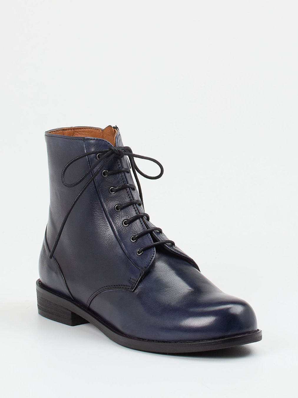 Everybody – Schnürstiefelette aus Kalbleder Blau