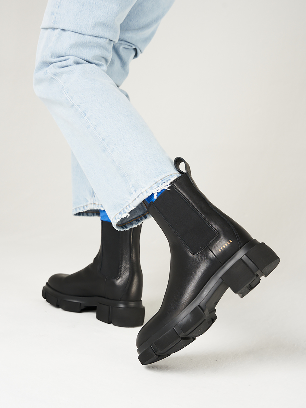 Chelsea Boots Damen Schwarzer Lederstiefel Chelsea Boots CPH570