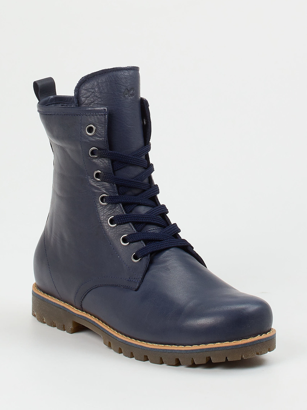 Andrea Conti – Schnürboots aus Kalbleder Dunkelblau