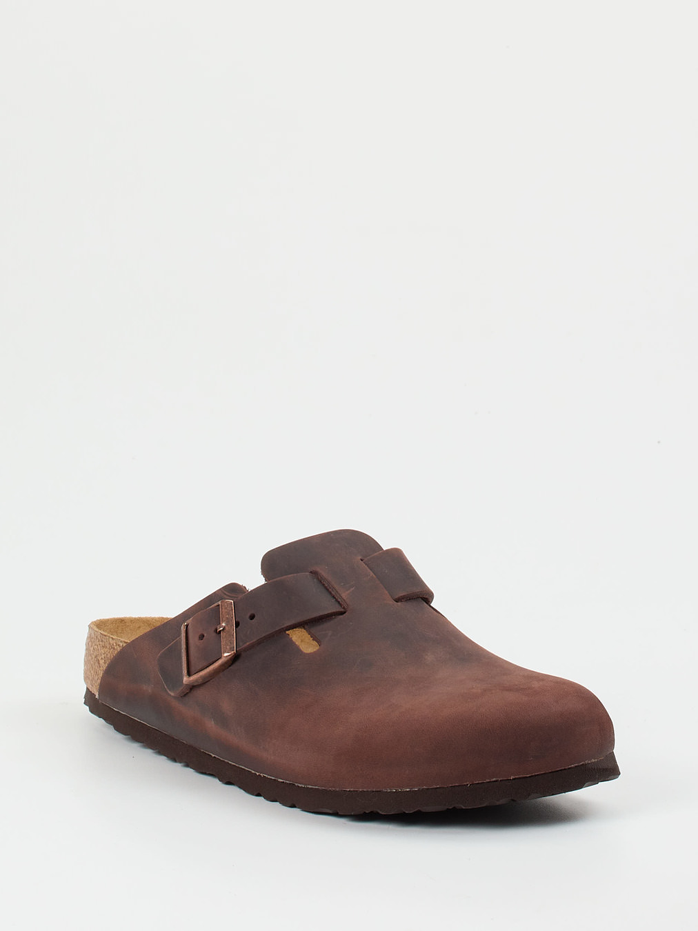 Birkenstock – Clogs aus Fettleder in Dunkelbraun