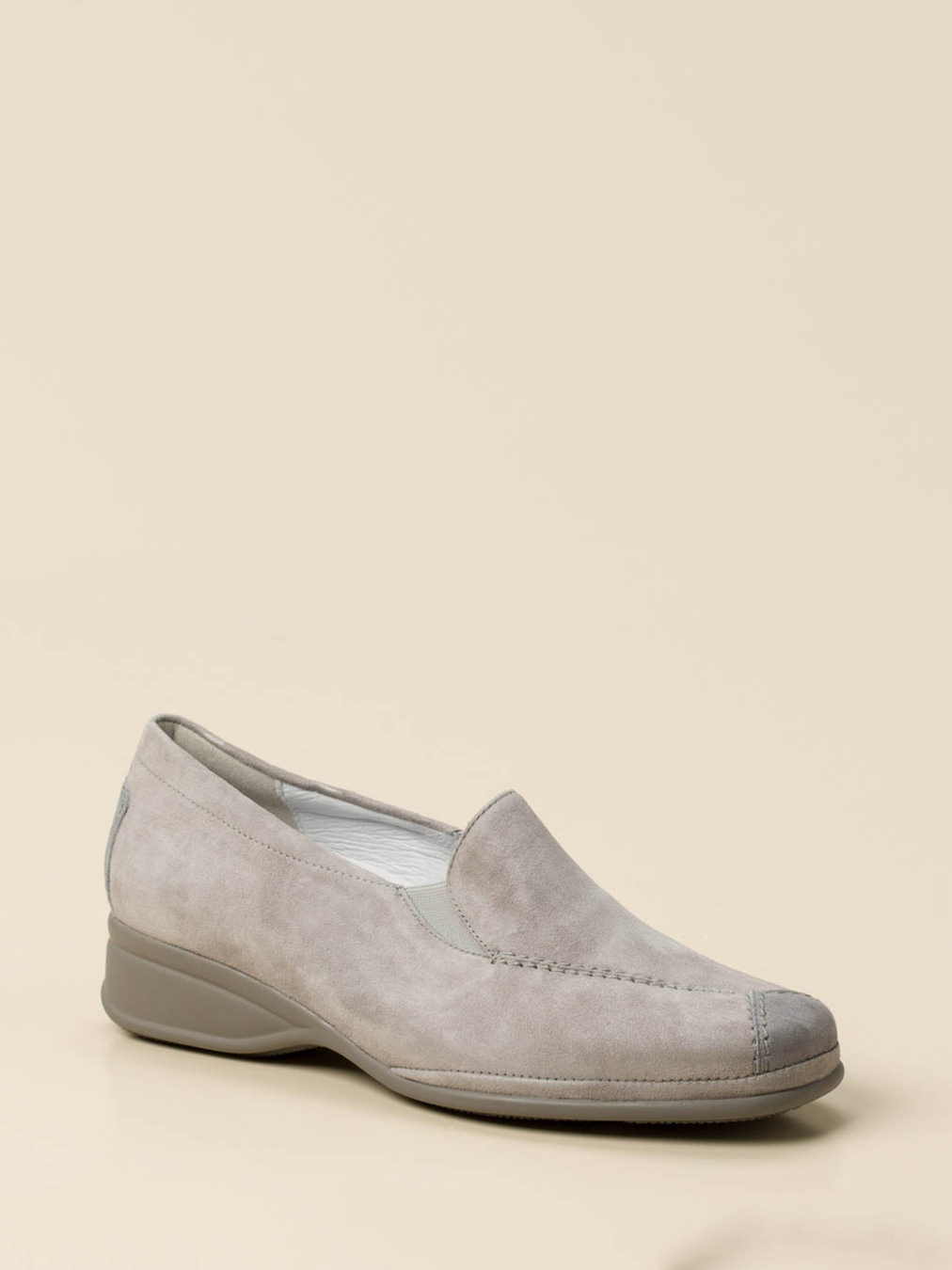 Semler – Komfort-Slipper aus Veloursleder Grau