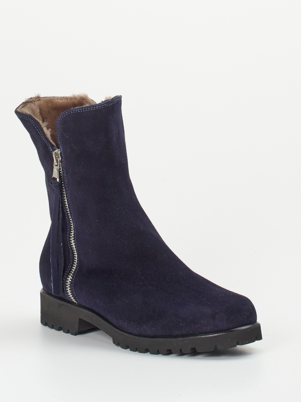 Mannori – Stiefeletten aus Veloursleder dunkelblau