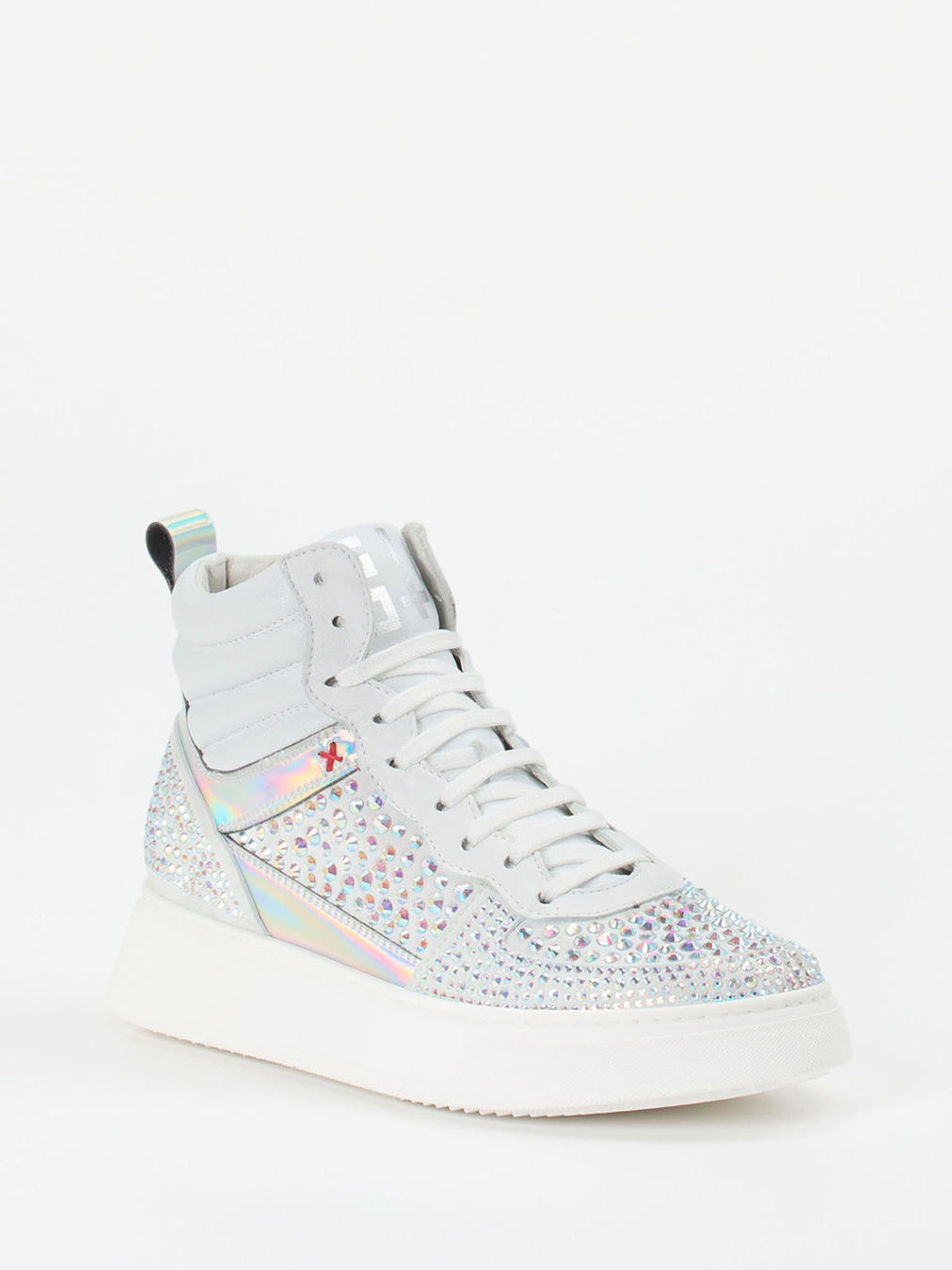 Gio+ – High-Top Sneaker aus Veloursleder Weiß