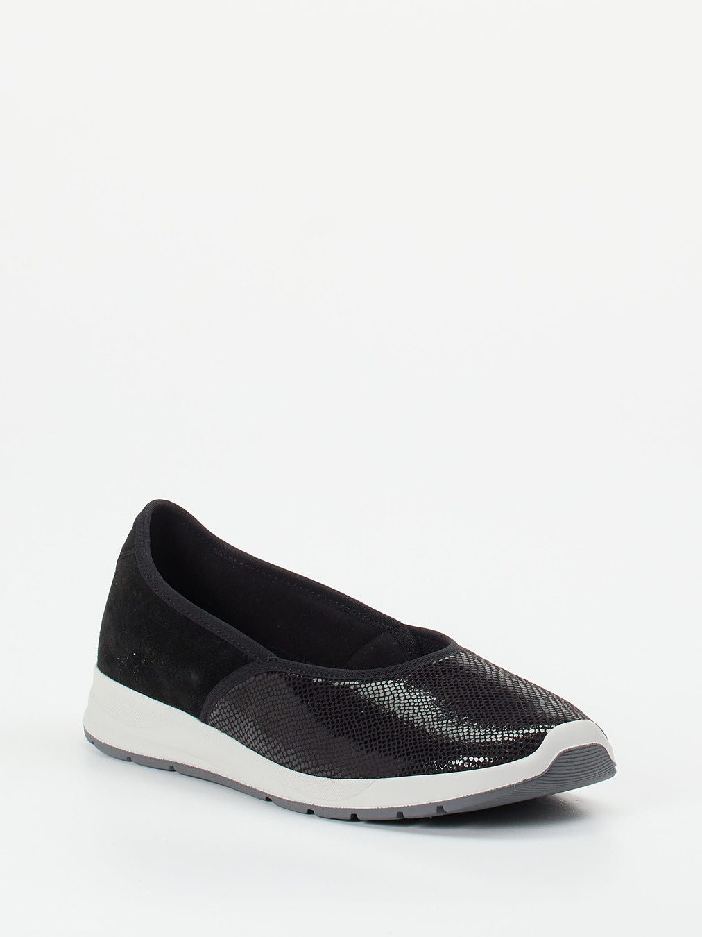 Varomed – Komfort-Ballerina aus Stretch und Veloursleder