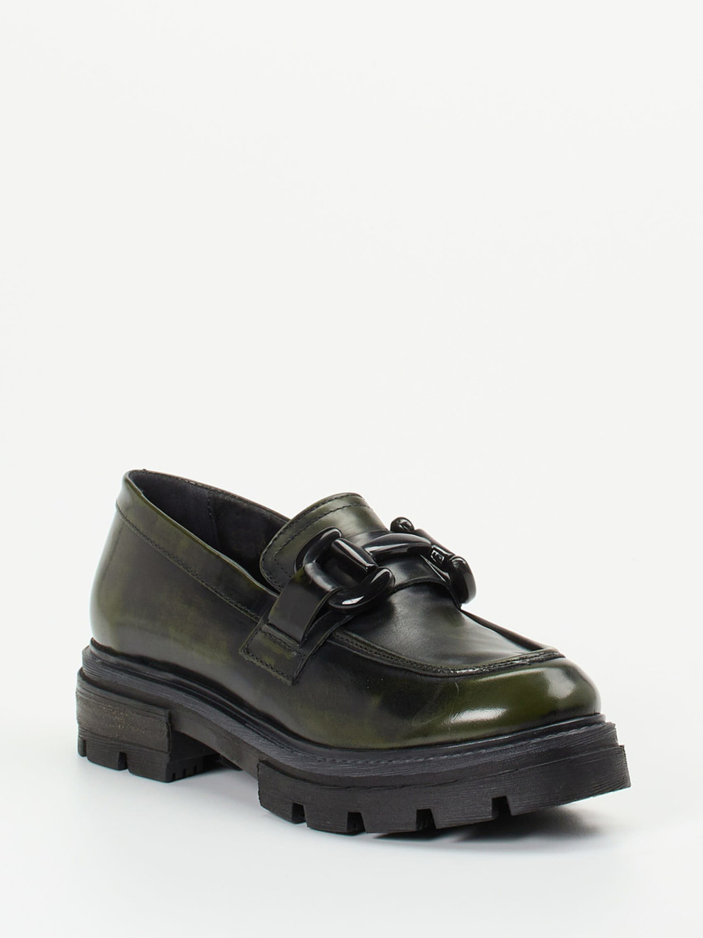 Andrea Sabatini – Chunky Loafer aus Hochglanzleder grün