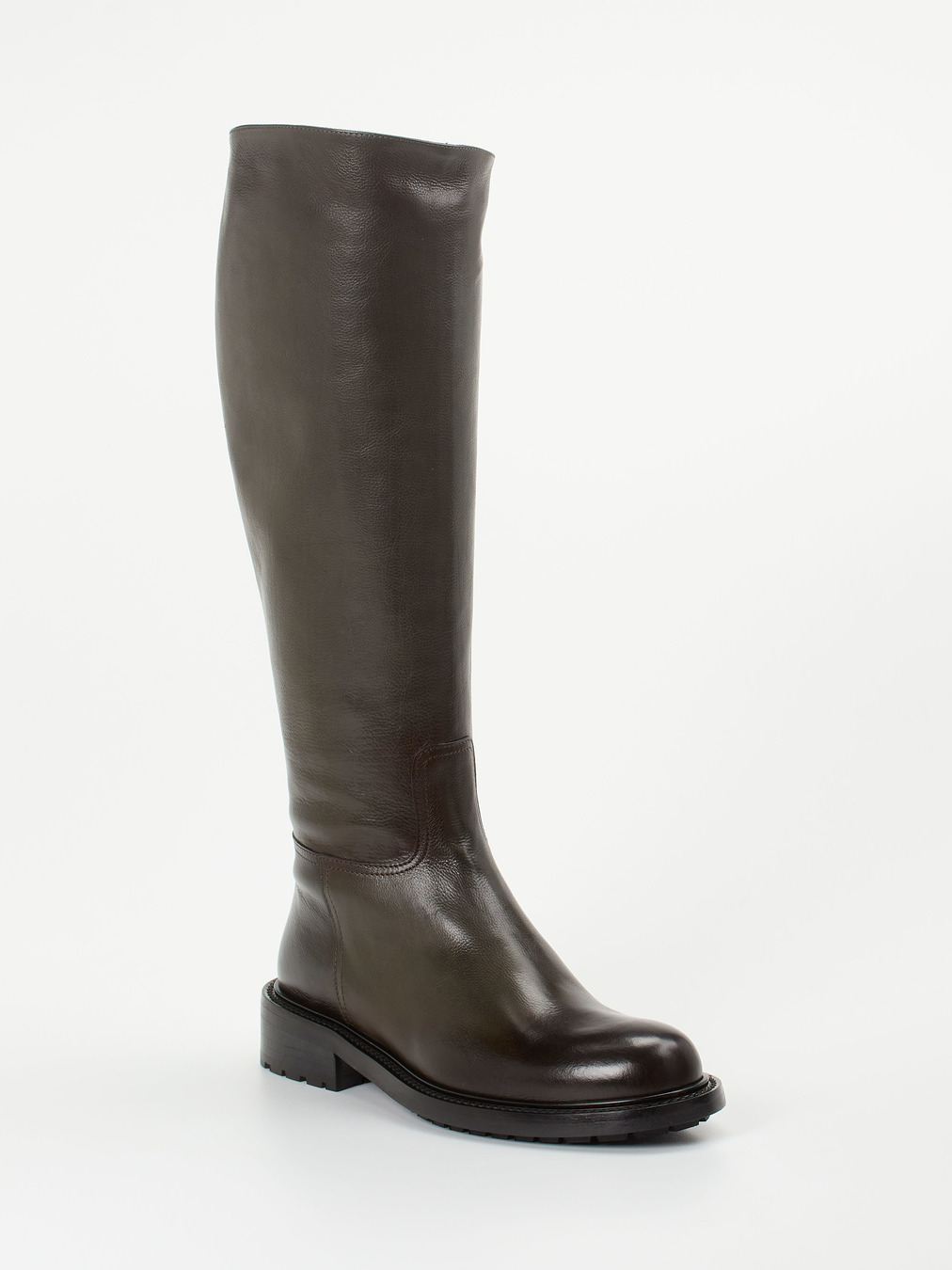 Konstantin Starke – Kniehohe Stiefel aus Kalbleder dunkelgrün