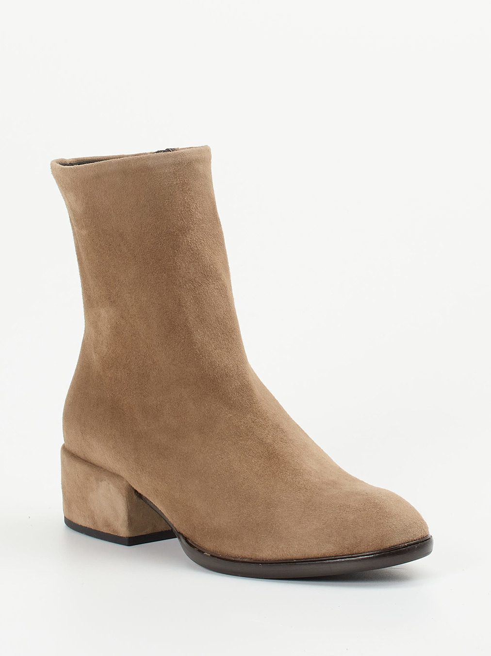 Konstantin Starke – Ankle Boots aus Veloursleder sandbraun