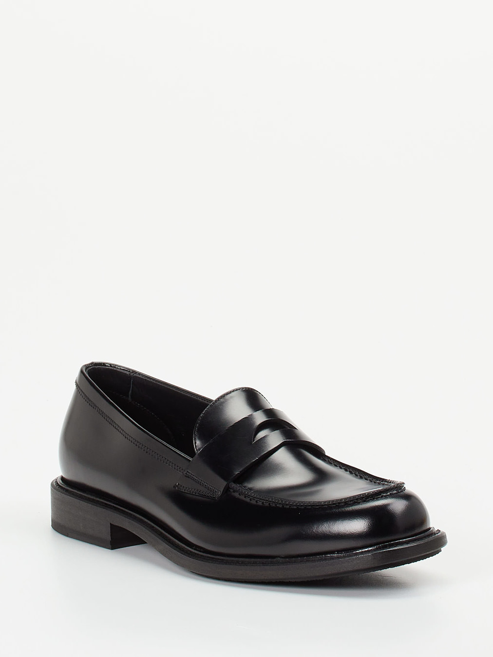Pantanetti – Penny Loafer aus Hochglanzleder Schwarz