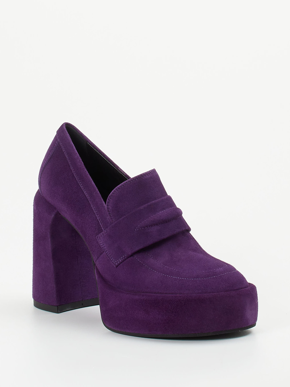 Elena Iachi – Plateau-Loafer aus Veloursleder Violett