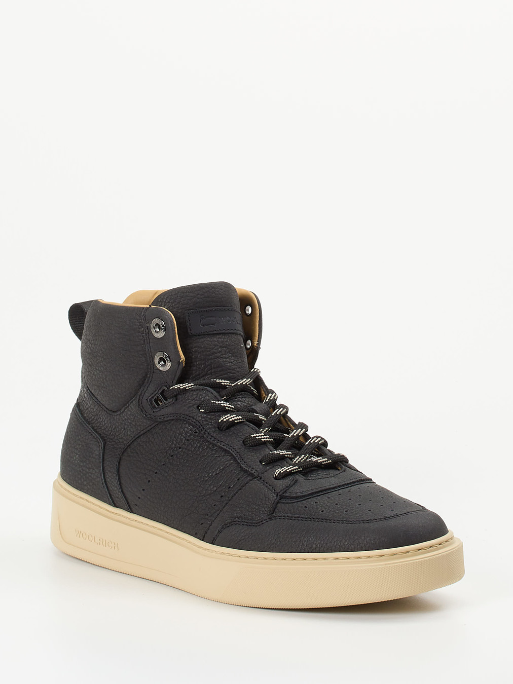 Woolrich – High-Top Sneaker aus Nubukleder schwarz