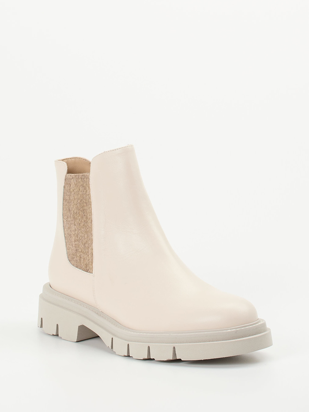 Mannori – Chelsea Boots aus Lammleder cremeweiß