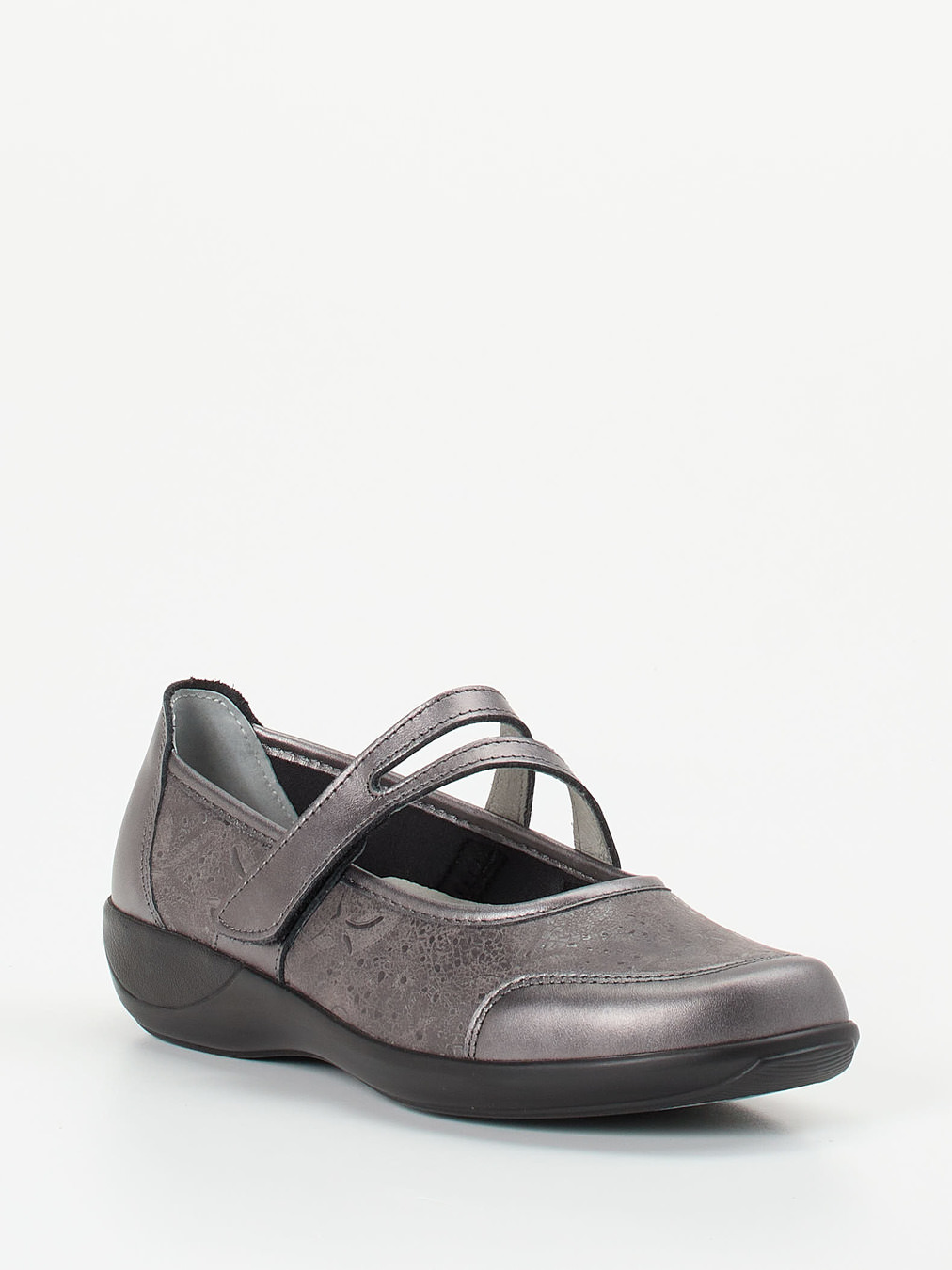 Stuppy – Mary Janes aus Stretch mit Metallicfinish