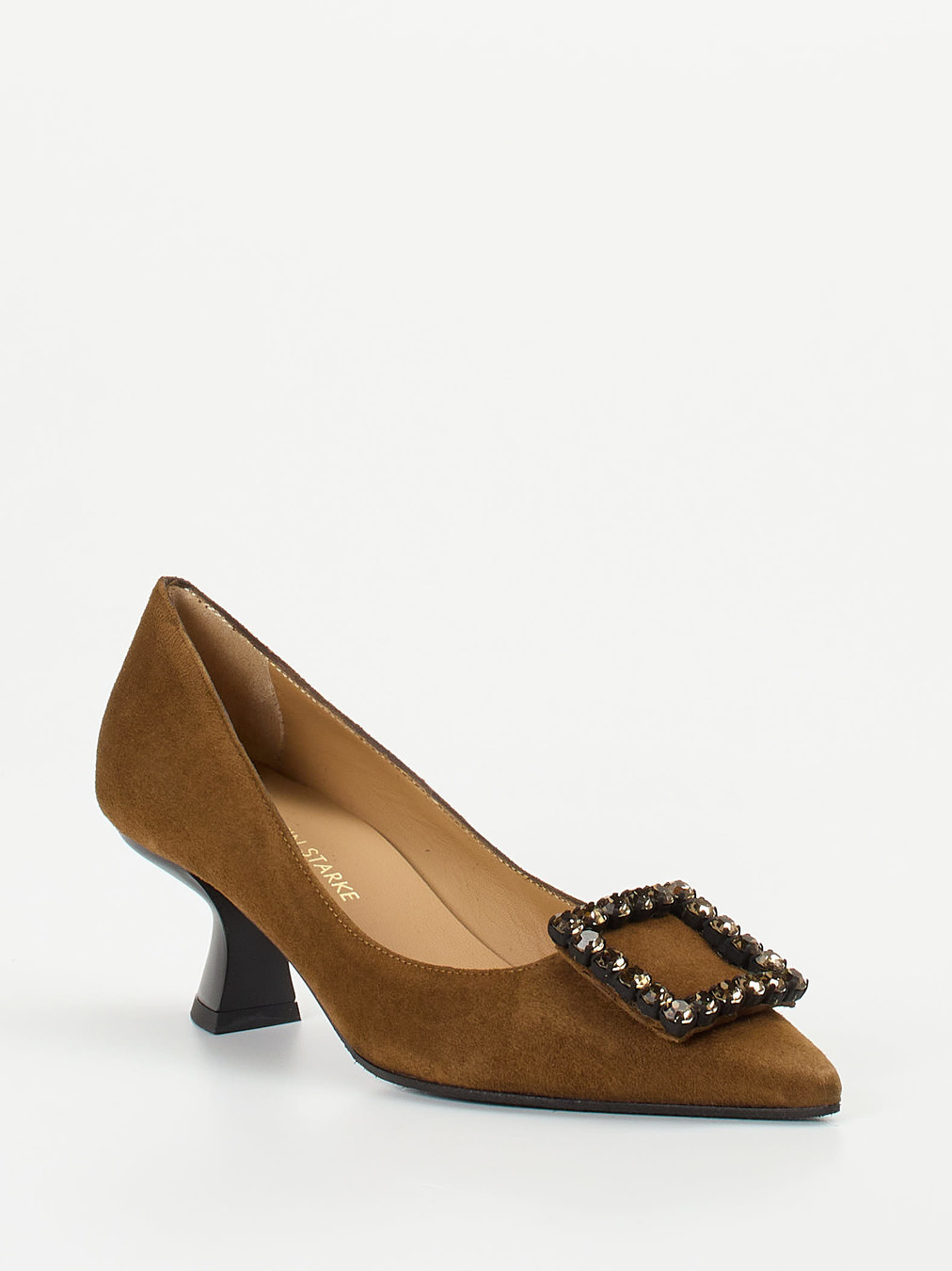 Konstantin Starke – Pumps aus Veloursleder cognacbraun