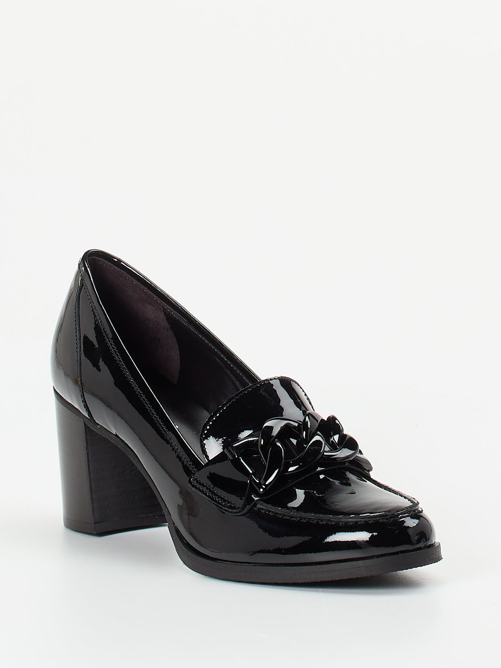 Mannori – Blockabsatz-Loafer aus Lackleder Schwarz