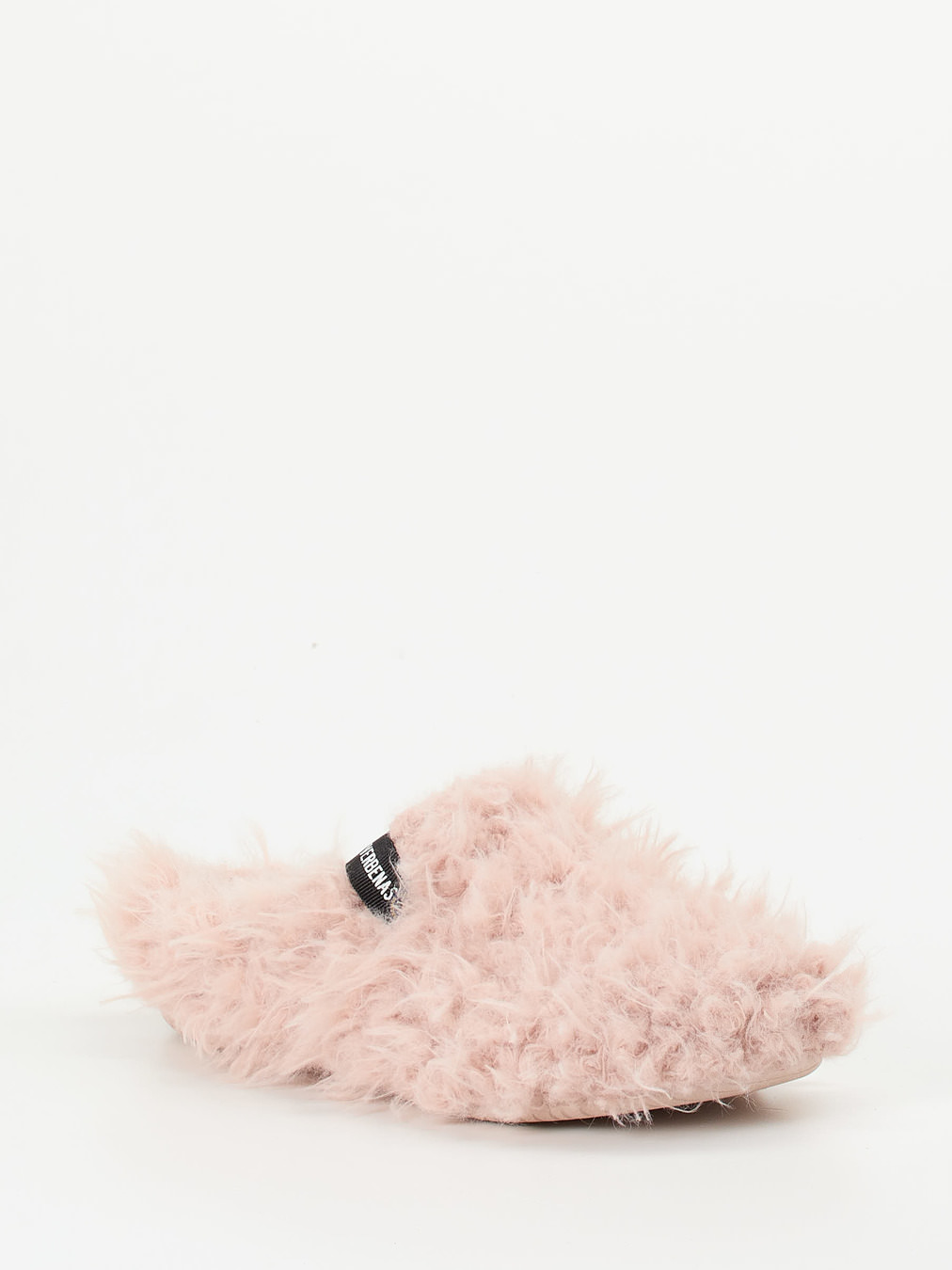 Verbenas – Pantoffeln aus Textil mit Kunstfell rosa