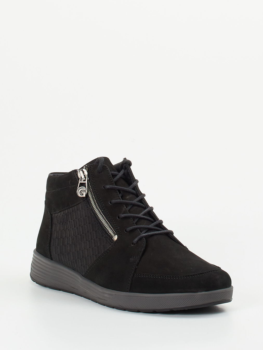 Ganter – Schnürstiefelette aus Nubukleder schwarz