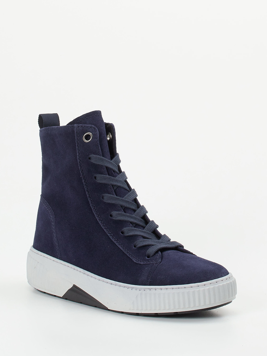 Gabor Comfort – High-Top Sneaker aus Veloursleder Dunkelblau