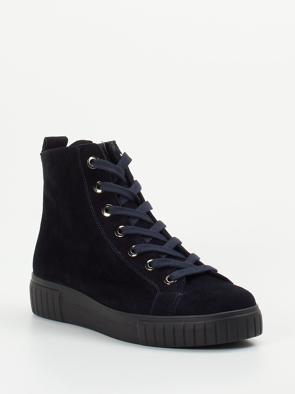 Semler – High-Top Sneaker aus Veloursleder in Blau