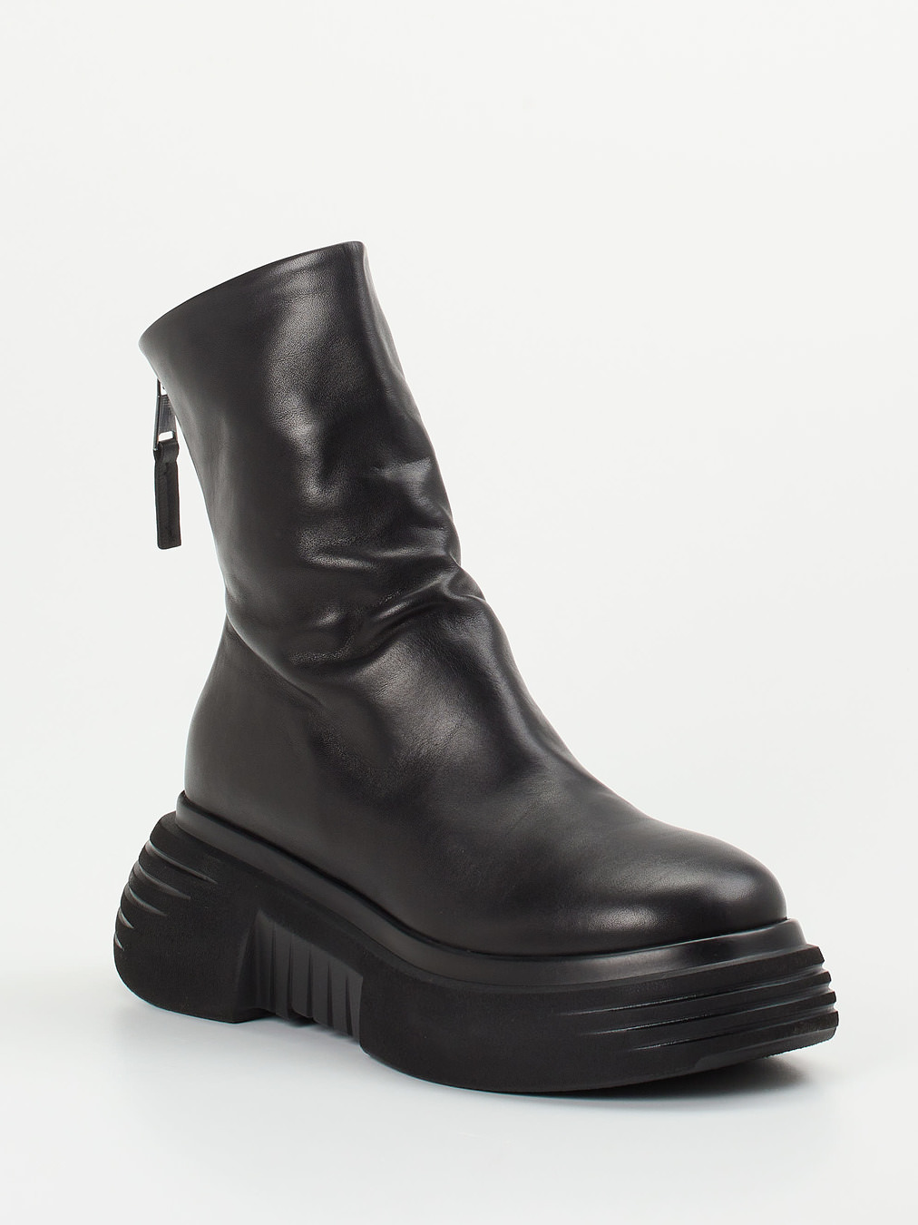 Elena Iachi – Plateau-Stiefelette aus Kalbleder Schwarz