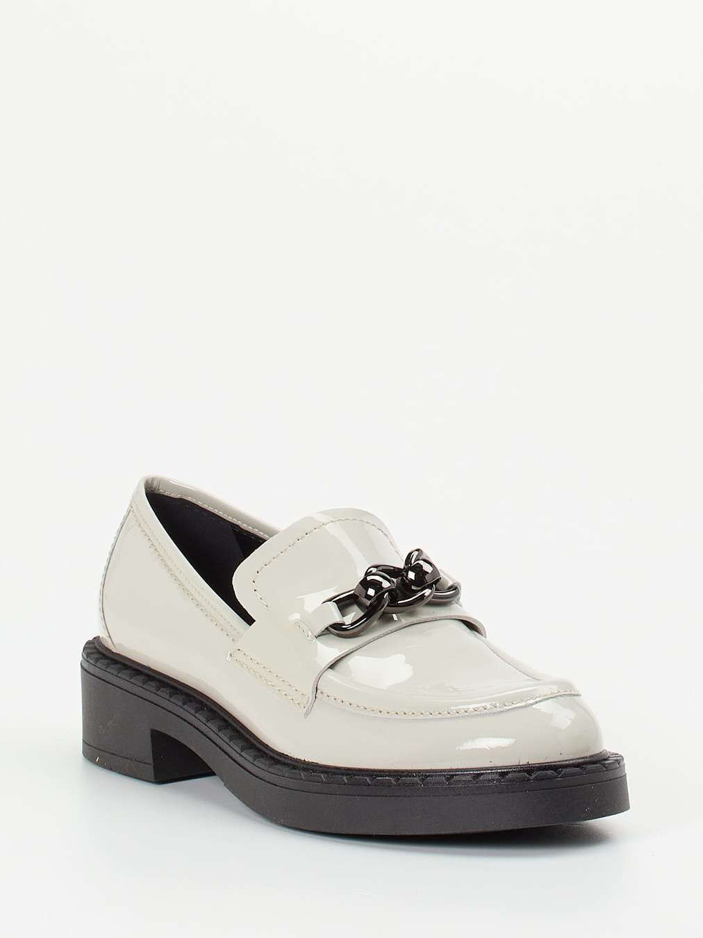 Konstantin Starke – Loafer aus Lackleder cremegrau