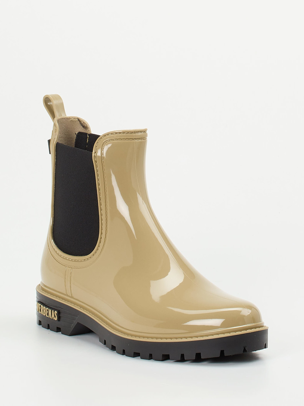 Verbenas – Chelsea Boots aus glänzendem Synthetik beige