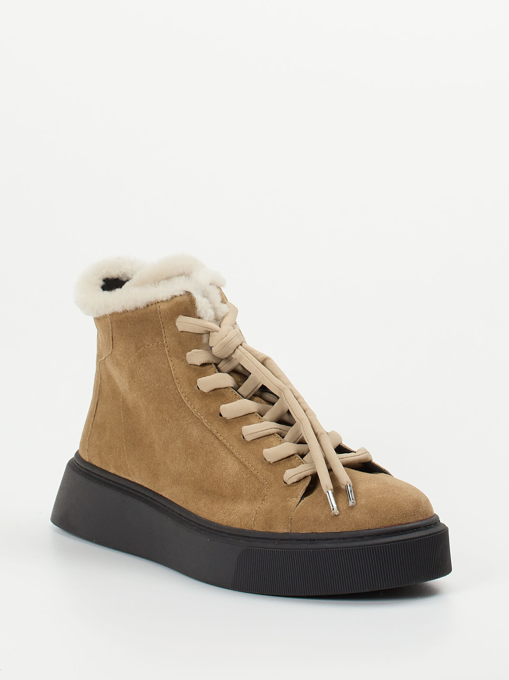 Donna Carolina – High-Top Sneaker aus Veloursleder sandbraun