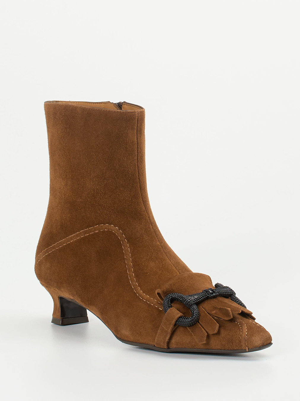Andrea Puccini – Stiefeletten aus Veloursleder cognacbraun