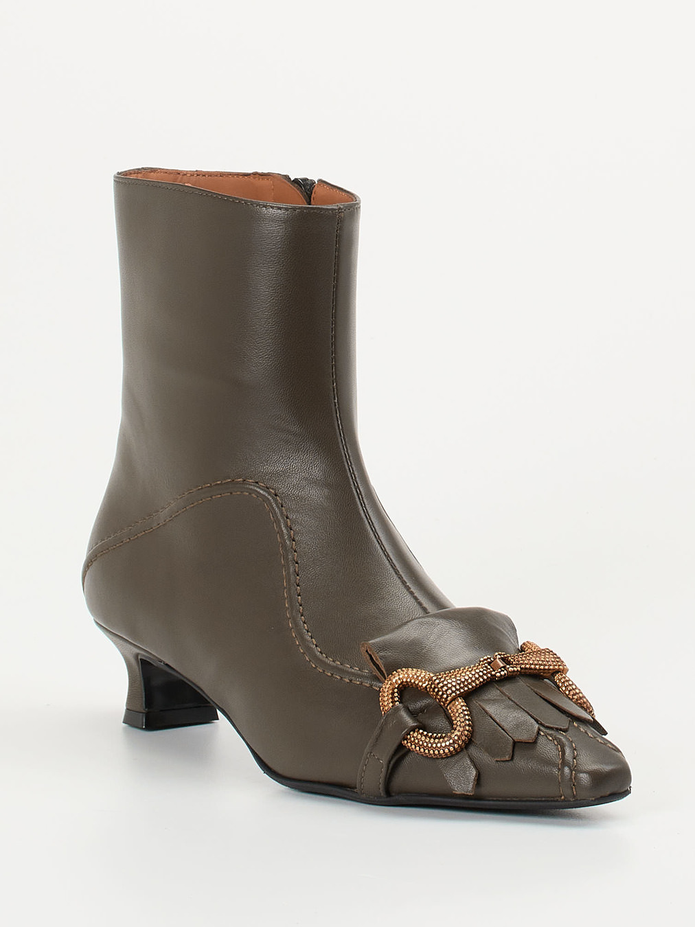 Andrea Puccini – Stiefeletten aus Lammleder olivgrün