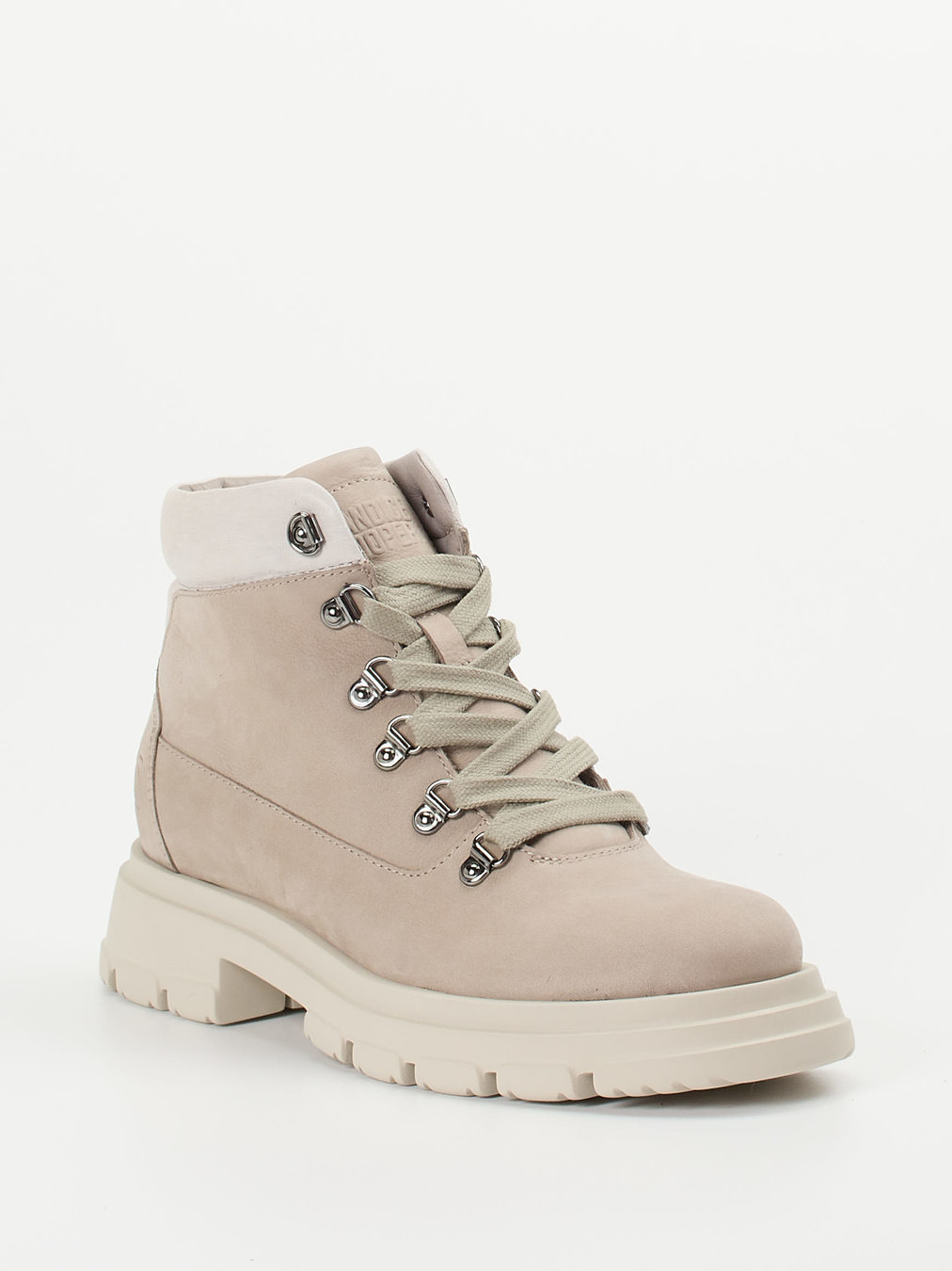 Candice Cooper – Schnürboots aus Nubukleder Beige