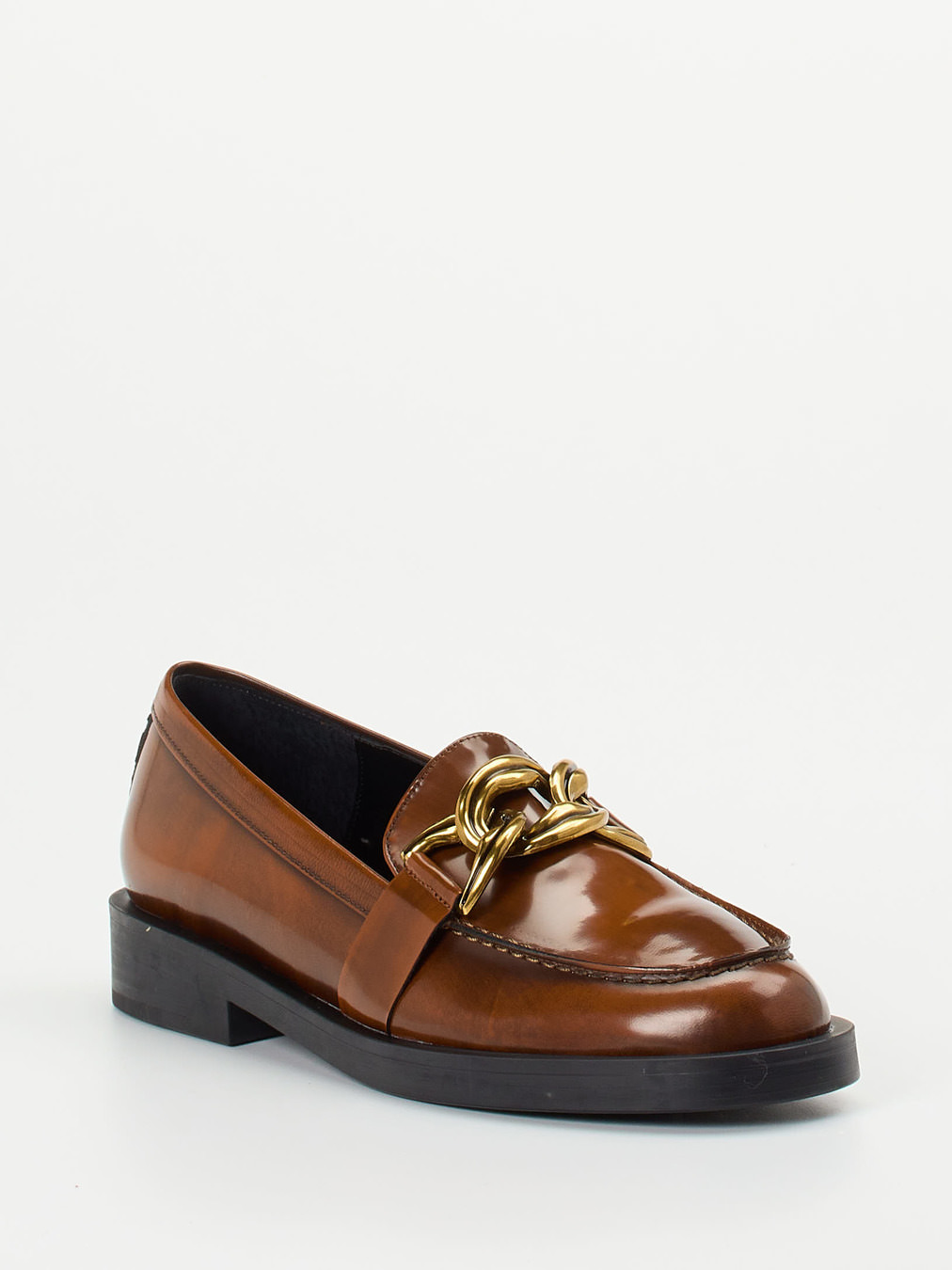 Konstantin Starke – Loafer aus Hochglanzleder Cognac