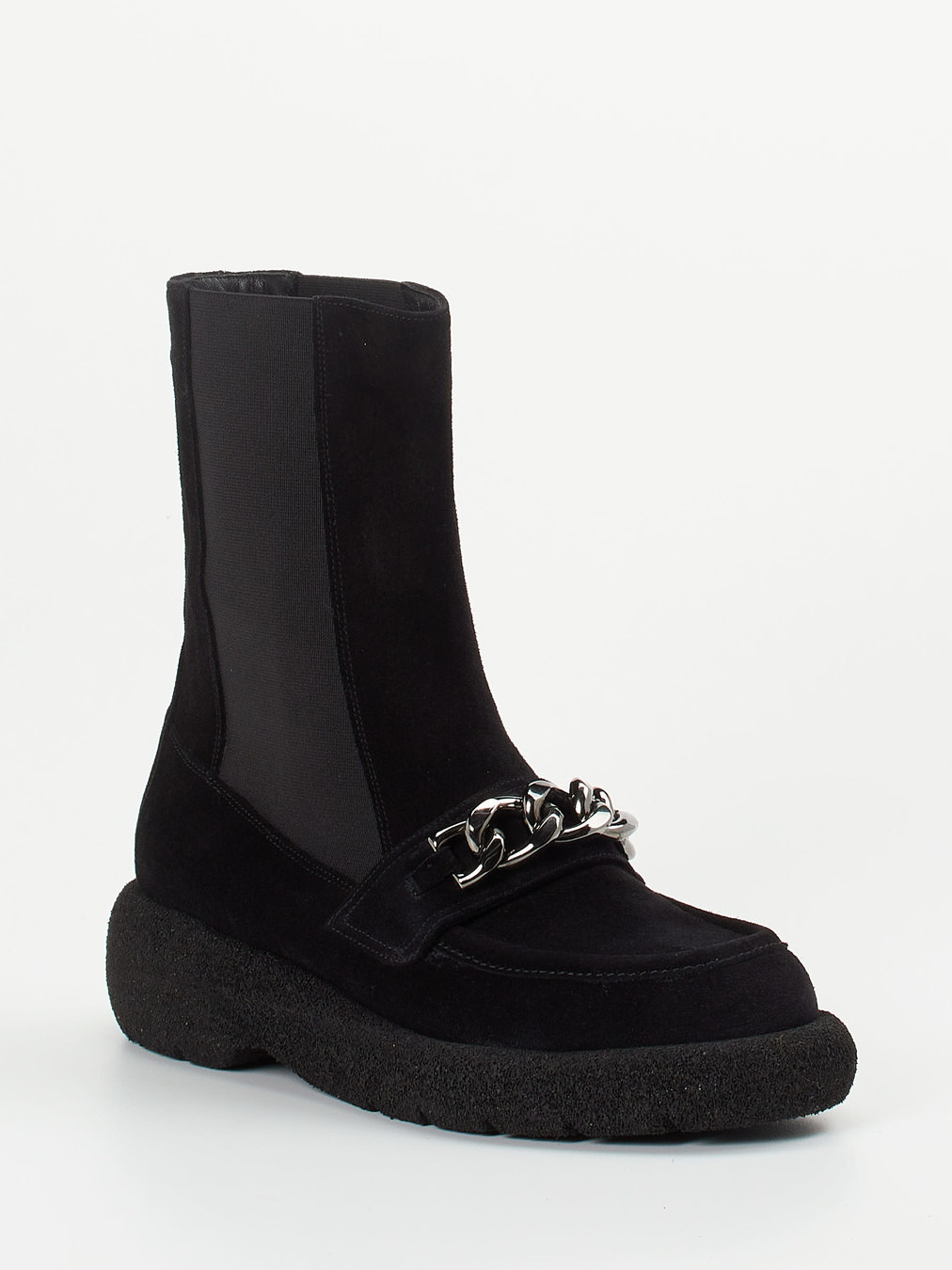 Truman's – Chelsea Boots aus Veloursleder Schwarz