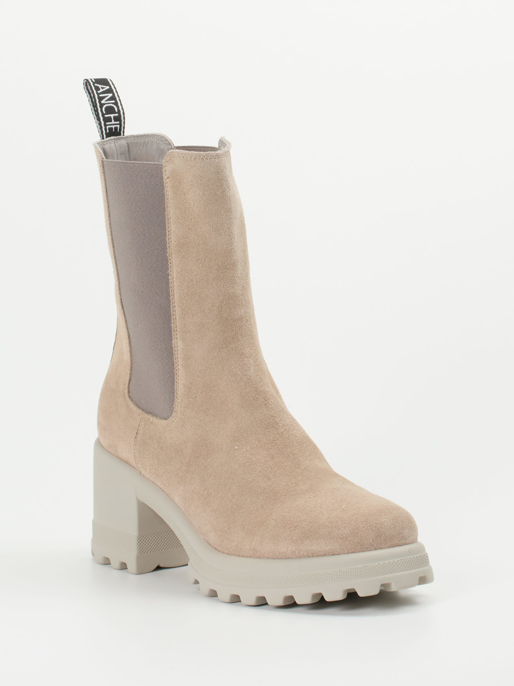 Voile Blanche – Chelsea Boots aus Lammleder in Sandbeige