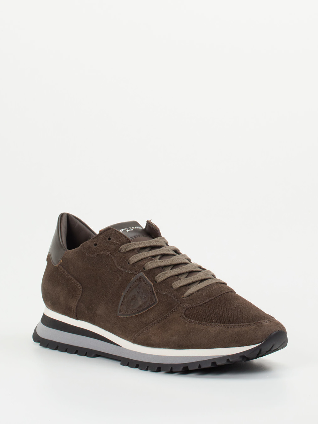 Philippe Model – Sneaker aus Veloursleder braun