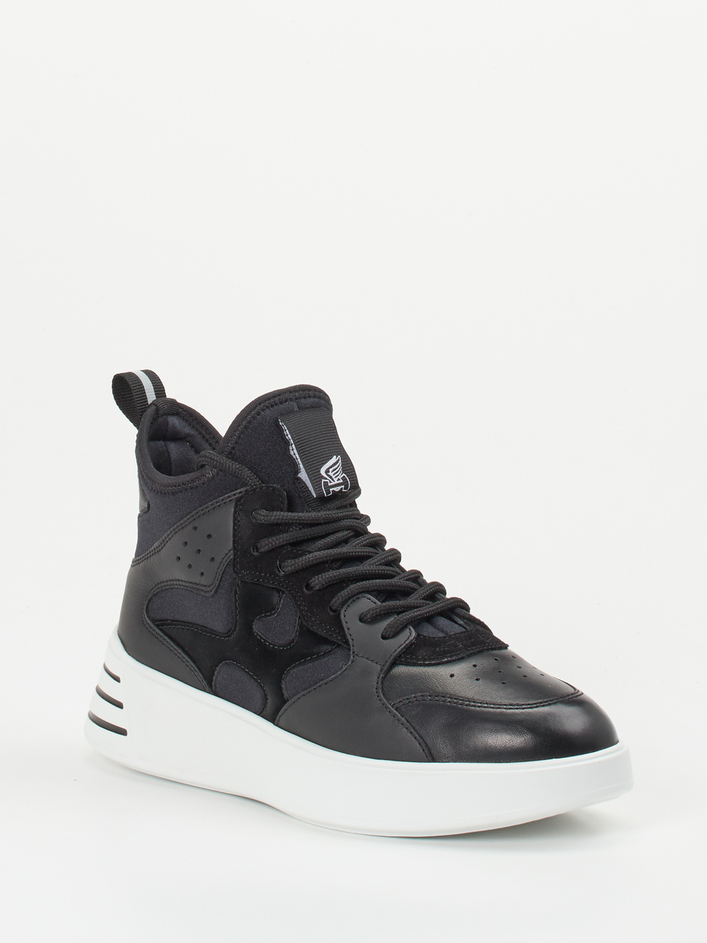 Hogan – High-Top Sneaker aus Lammleder Schwarz