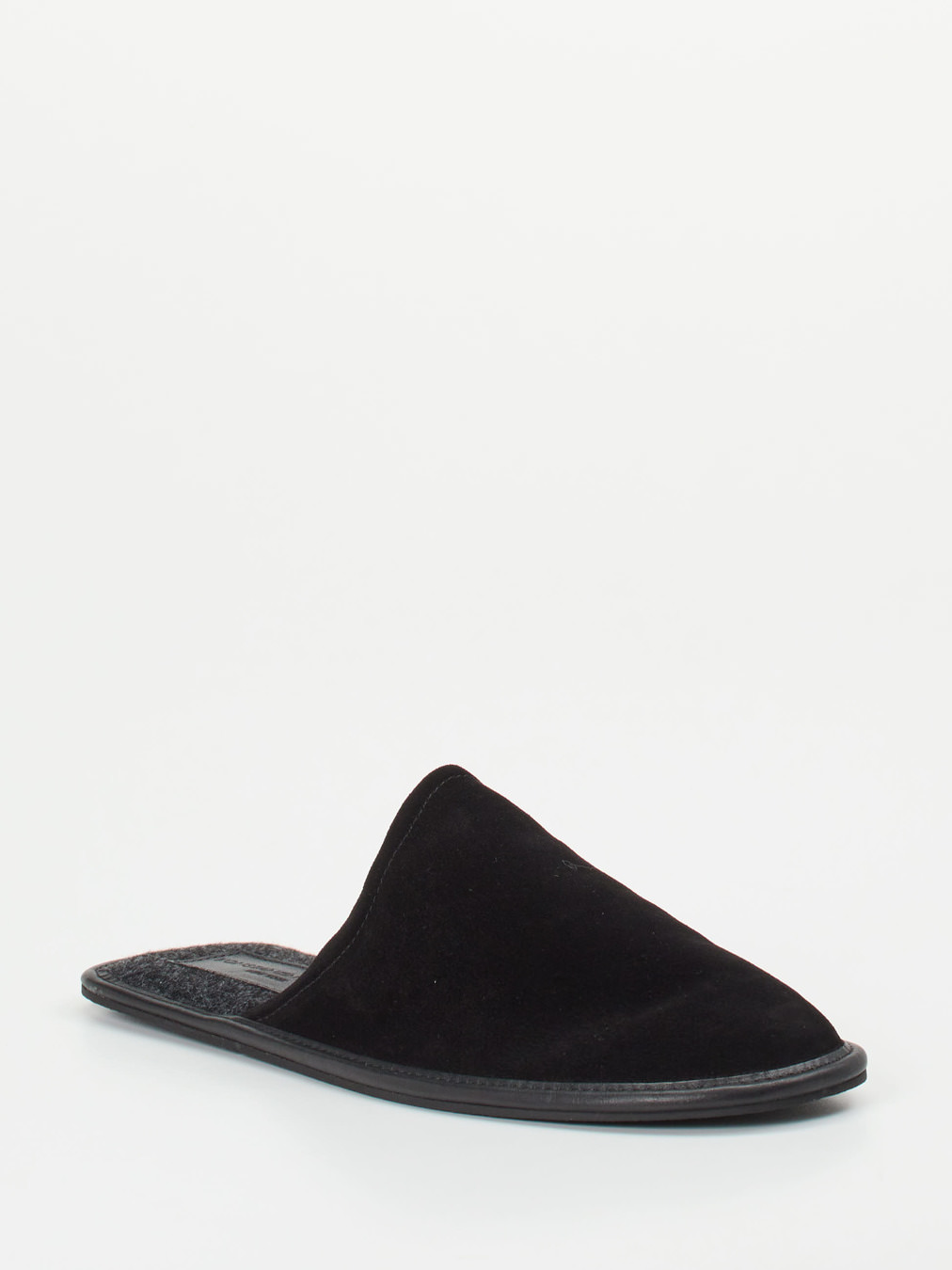 Konstantin Starke – Hausschuh aus Veloursleder Schwarz