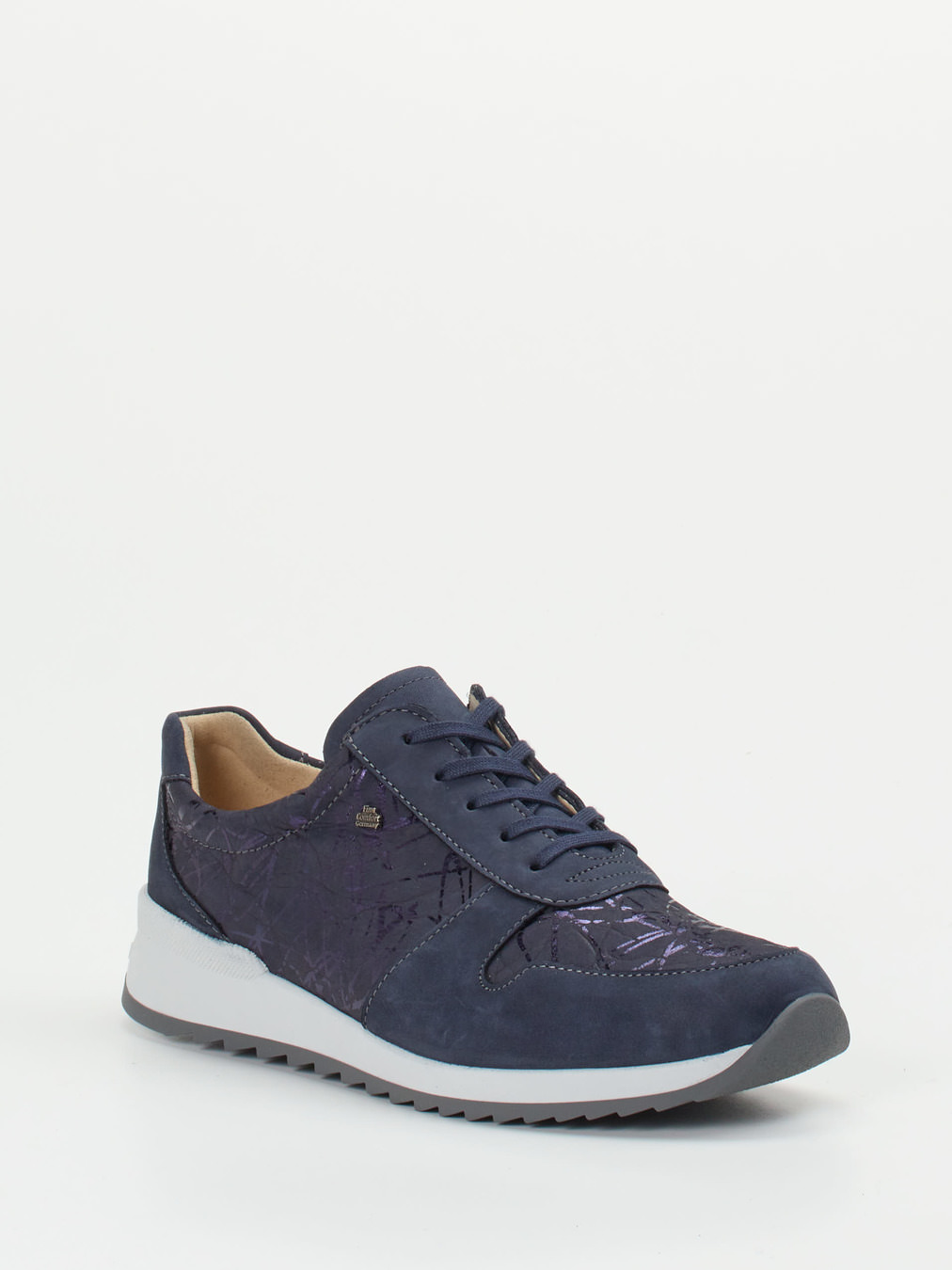 Finn Comfort – Schnürschuh aus Nubukleder Dunkelblau