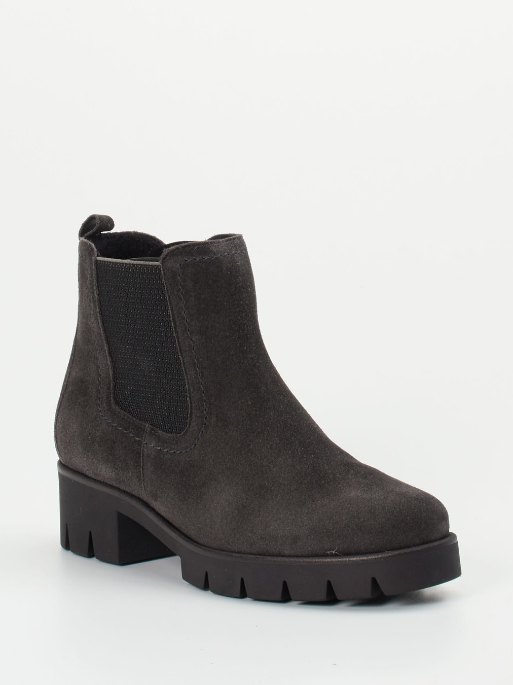 Gabor – Chelsea Boots aus Veloursleder Anthrazit