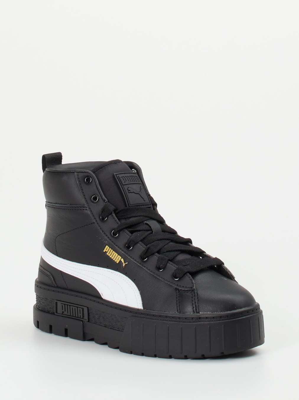 Puma – High-Top Sneaker aus Leder in Schwarz