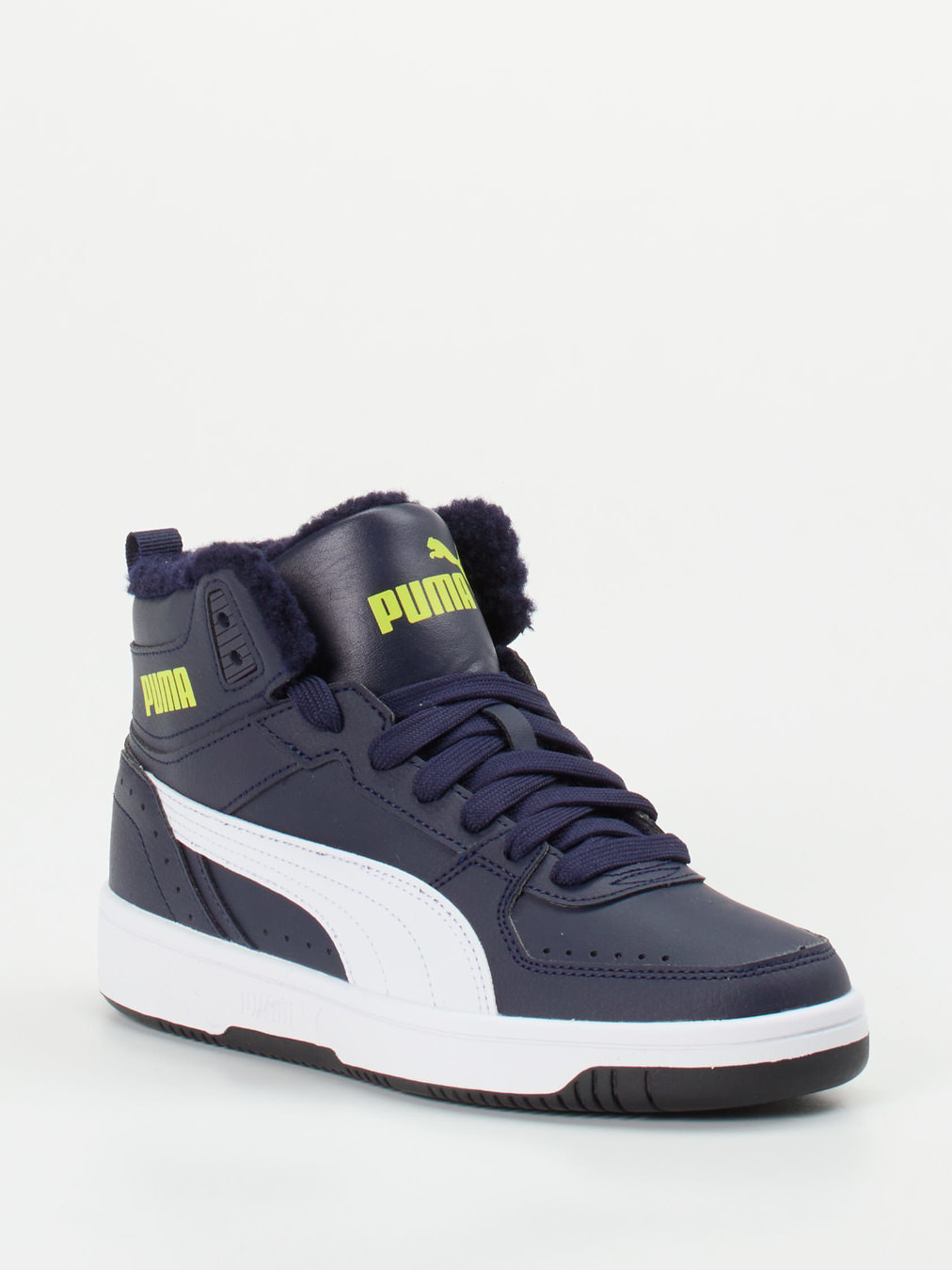Puma – High-Top Sneaker aus Leder Dunkelblau