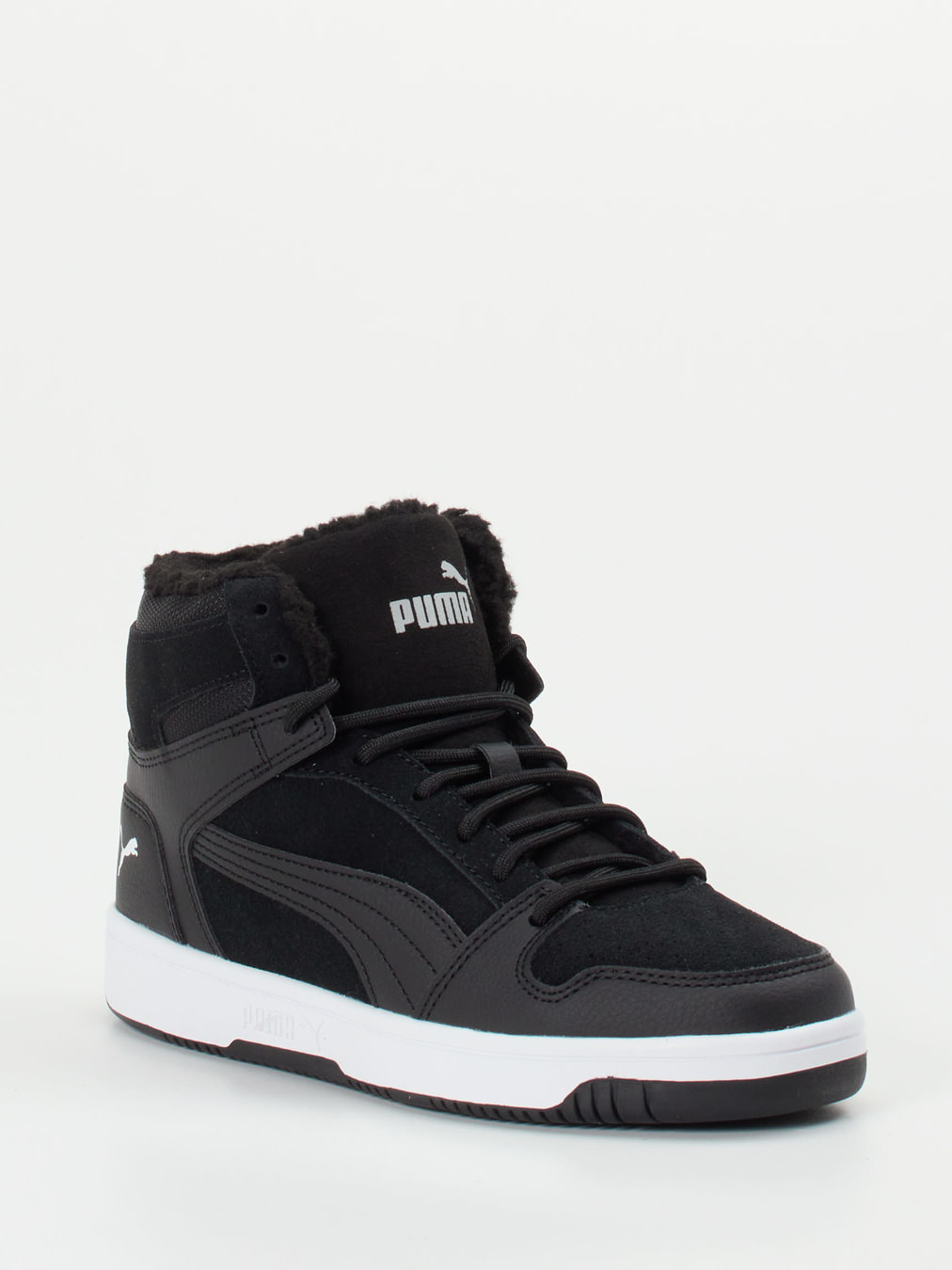 Puma – High-Top Sneaker aus Leder schwarz