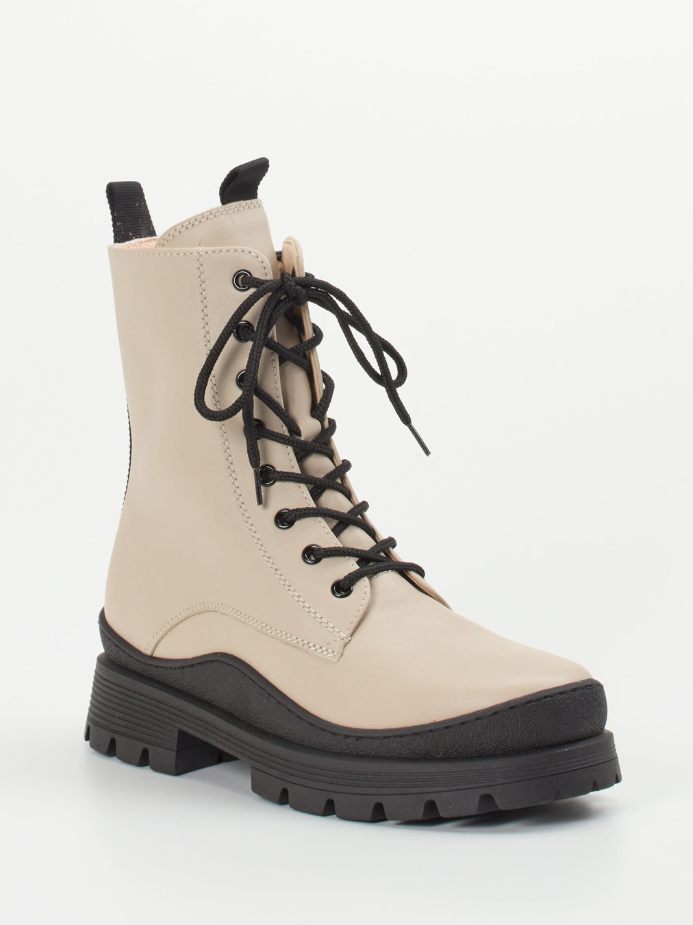 Gabor Comfort – Schnürboots aus Kalbleder beigegrau