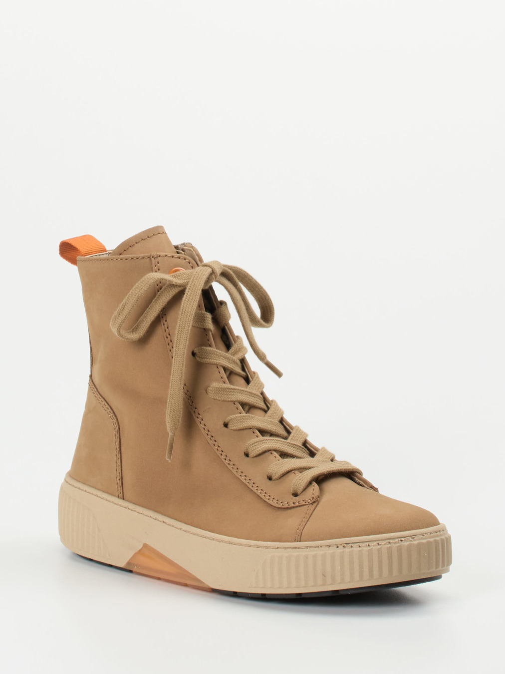 Gabor Comfort – Schnürboots aus Nubukleder Beige