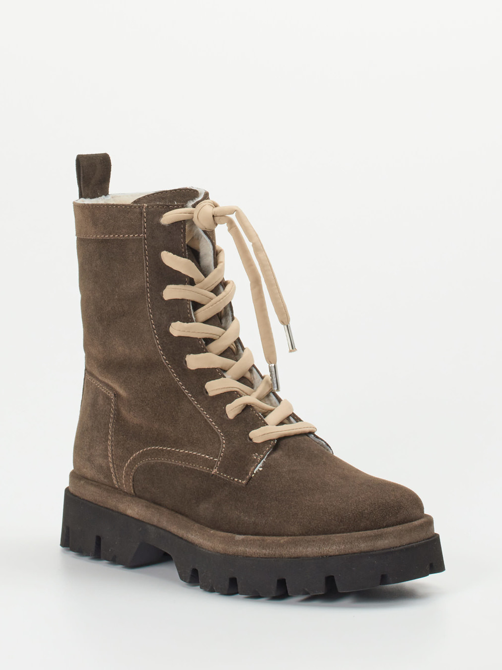 Donna Carolina – Schnürboots aus Veloursleder braun