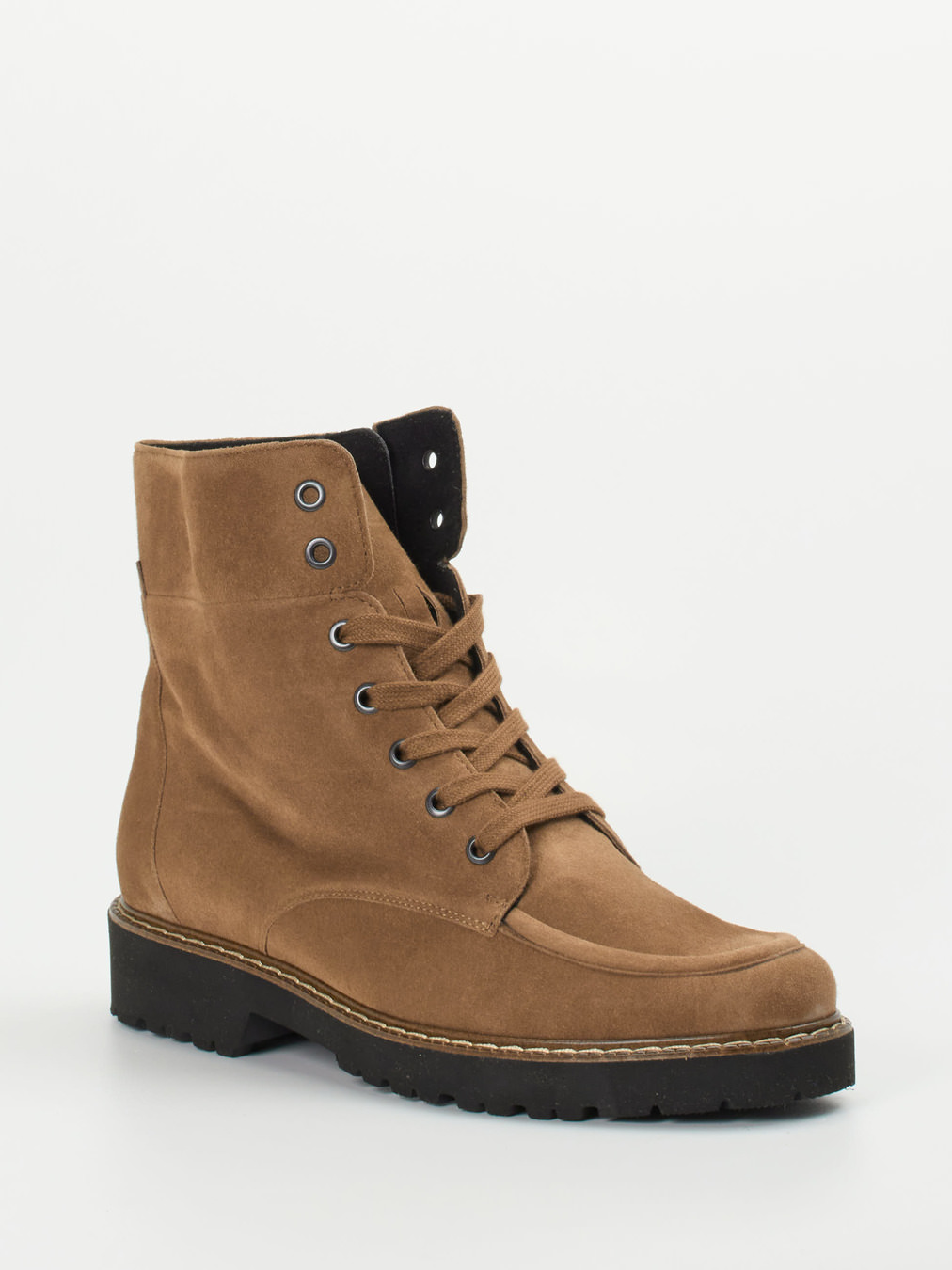 Semler – Schnürboots aus Veloursleder cognacbraun