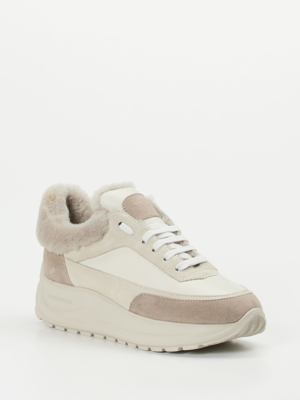 Candice Cooper – Sneaker aus Kalbleder mit Fellfutter